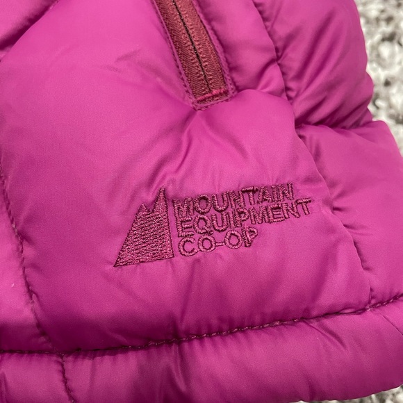 MEC down quilted puffer winter hooded jacket coat dark pink woman’s extra small - Picture 3 of 7